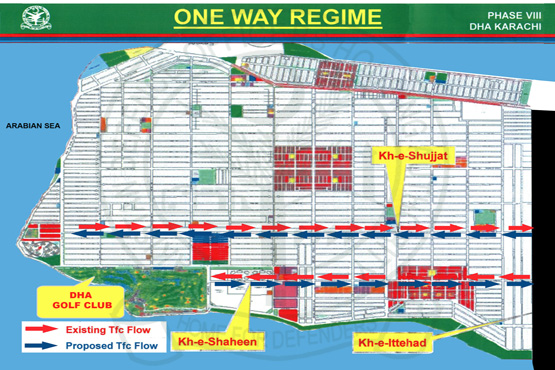 IMPLEMENTATION OF ONE WAY TRAFFIC REGIME IN DHA PHASE-VIII